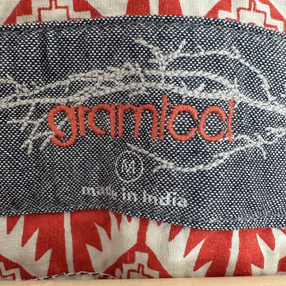 Gramicci Jacket Womens Medium Aztec Floral Hippie Boho Funky Cotton Snap Front - Picture 6 of 8